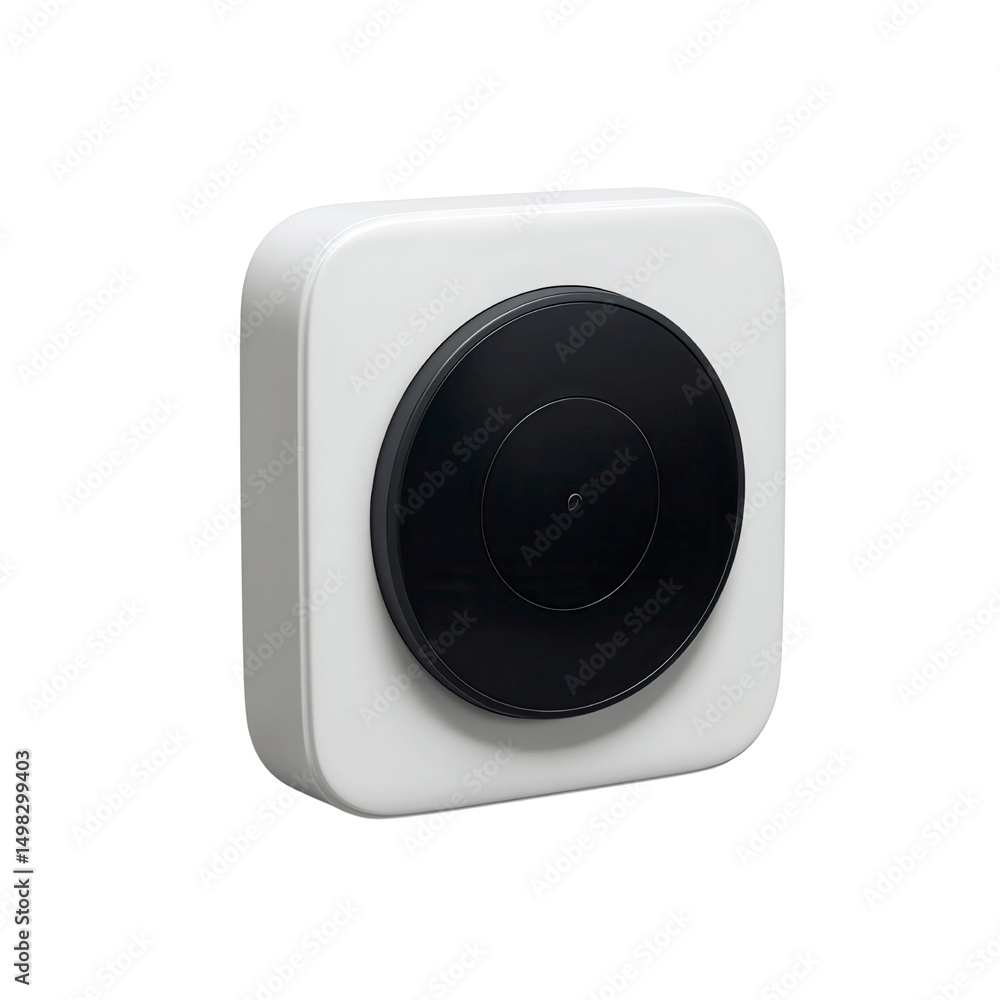 Obraz premium Modern Square Push Button Switch with Black Center