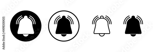 Bell icon logo design. Notification sign and symbol for web site design