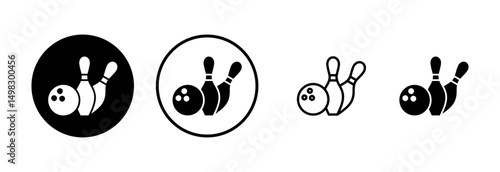 Bowling icon logo design. bowling ball and pin sign and symbol.