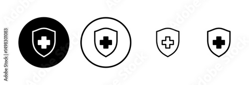 Health insurance icon logo design. Insurance health document sign and symbol