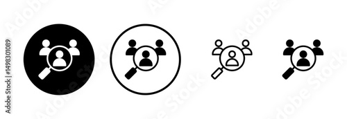 Hiring icon logo design. Search job vacancy sign and symbol. Human resources concept. Recruitment