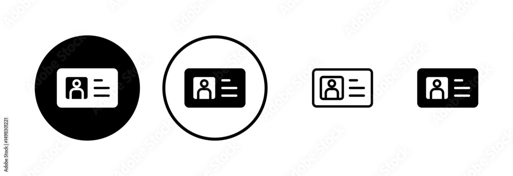License icon logo design. ID card icon. driver license, staff identification card License icon logo design. ID card icon. driver license, staff identification card