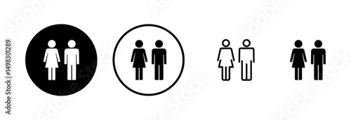 Man and woman icon logo design. male and female sign and symbol. Girls and boys