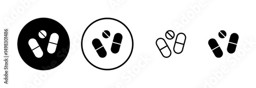 Pills icon logo design. capsule icon. Drug sign and symbol