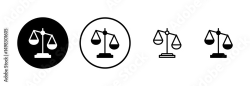Scales icon logo design. Law scale icon. Justice sign and symbol