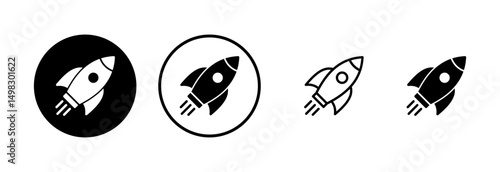 Rocket icon logo design. Startup sign and symbol. rocket launcher icon