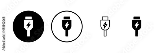 Usb icon logo design. Flash disk sign and symbol. flash drive sign. usb charging