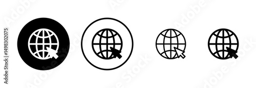 Web icon logo design. go to web sign and symbol. web click icon. Global search icon