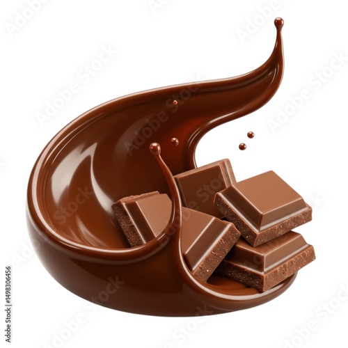 Delicious chocolate splash concept on white background