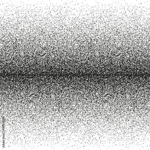 Horizontal halftone texture. Dot gradient vector. Fade side direction. Monochrome shading detail.