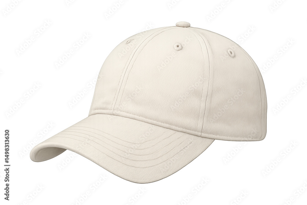 Fototapeta premium Baseball cap lying flat, transparent background, ready for custom graphic application