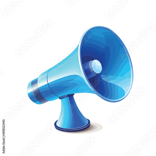 Professional Blue Megaphone Sound Device Icon Vector for Marketing and Communication Designs