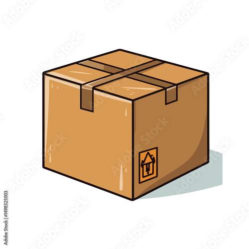 Professional Box Shipping Delivery Icon Vector Illustration for Logistics and E-commerce Business