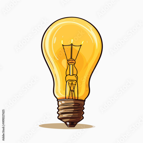 Creative Cartoon Bulb Illustration: High-Quality Vector Stock Image for Educational Materials