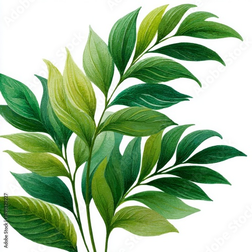 Wallpaper Mural Lush Green Tropical Leaves Watercolor Painting Torontodigital.ca