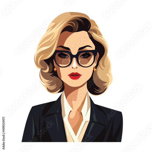 Professional Business Woman Icon Vector Illustration for Isolated Marketing Presentations
