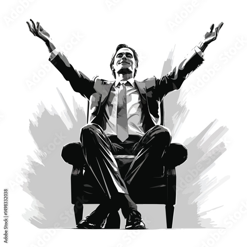 Professional Successful Entrepreneur in Black and White Business Attire Stock Image