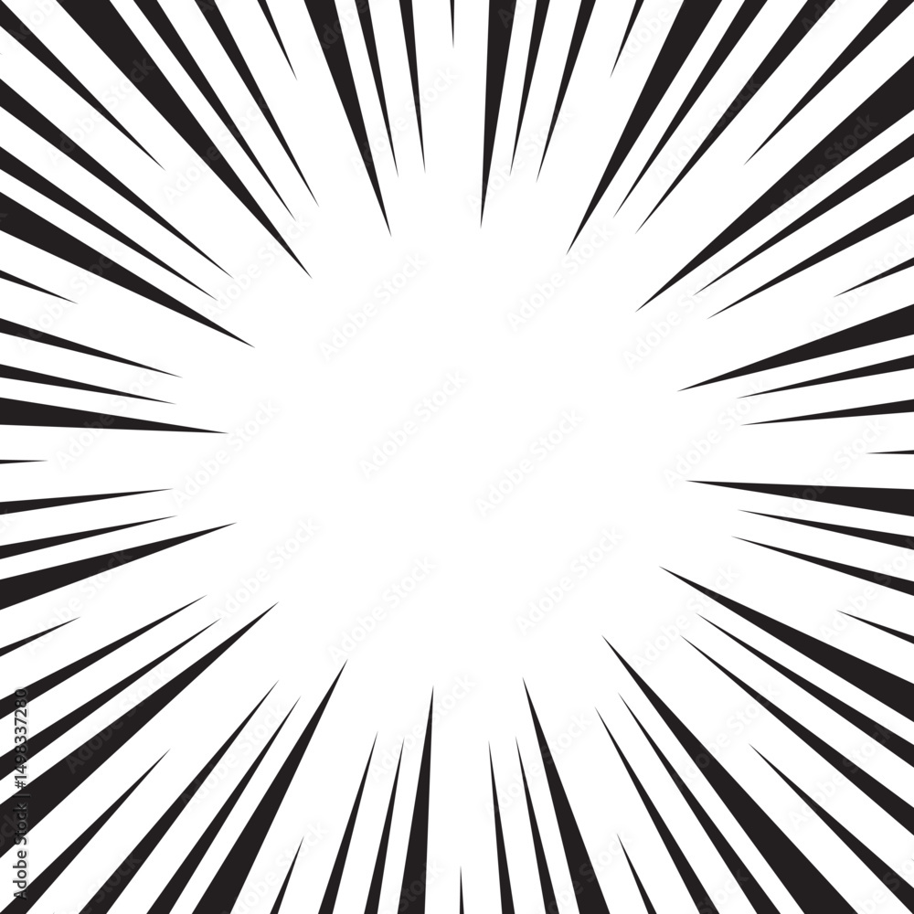 Manga comic explosion, motion or movement effect, vector background. Manga anime cartoon radial speed lines and abstract pattern for comic book burst, flash ray or explode bang action Manga comic explosion, motion or movement effect, vector background. Manga anime cartoon radial speed lines and abstract pattern for comic book burst, flash ray or explode bang action