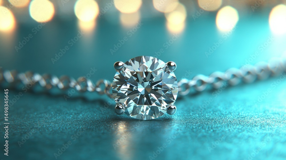 Fototapeta premium Diamond pendant necklace