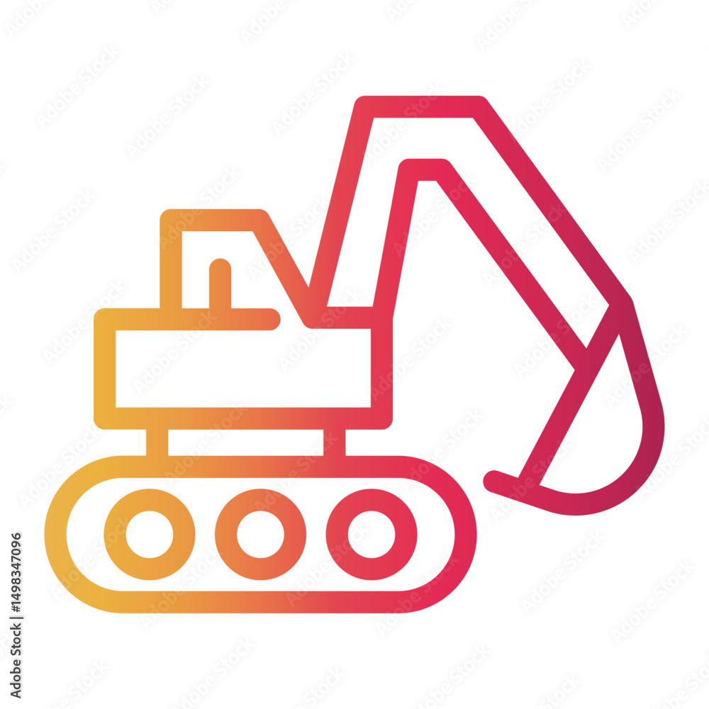 Fototapeta premium excavator Line Gradient Icon