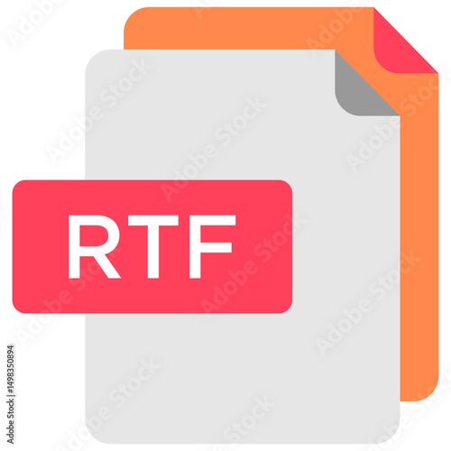 Rtf file flat icon