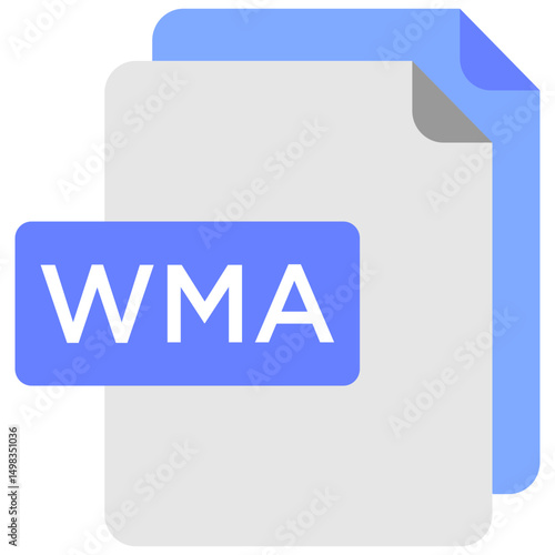 Wma file flat icon