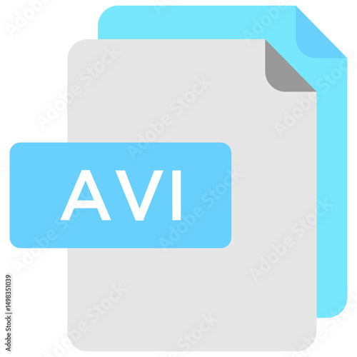 Avi file flat icon