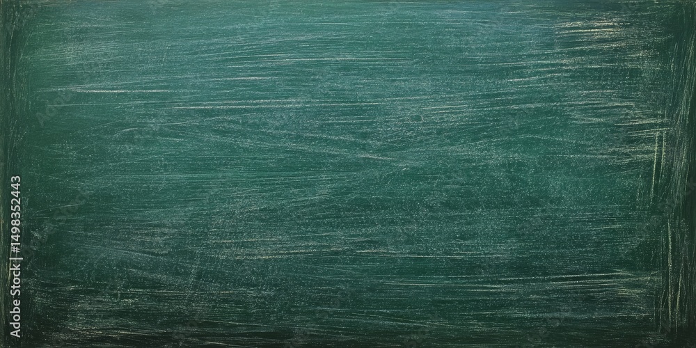 Fototapeta premium Chalkboard surface ready for lessons with faint markings and textures from previous use in a classroom setting
