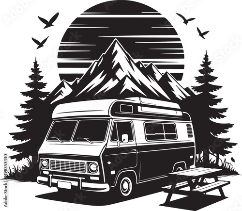 Tent Under Stars Camping Silhouette

Campfire by the Lake Vector Scene

Hiker Resting at Campsite Design

Family Camping Adventure Silhouette

Mountain Forest Camping Night Vector
