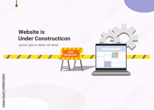 Landing page or website is under construction. Screen display when the website is unable to display the information it should because it is being repaired
