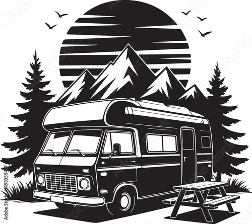 Tent Under Stars Camping Silhouette

Campfire by the Lake Vector Scene

Hiker Resting at Campsite Design

Family Camping Adventure Silhouette

Mountain Forest Camping Night Vector