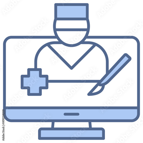 Telesurgery Blue Icon