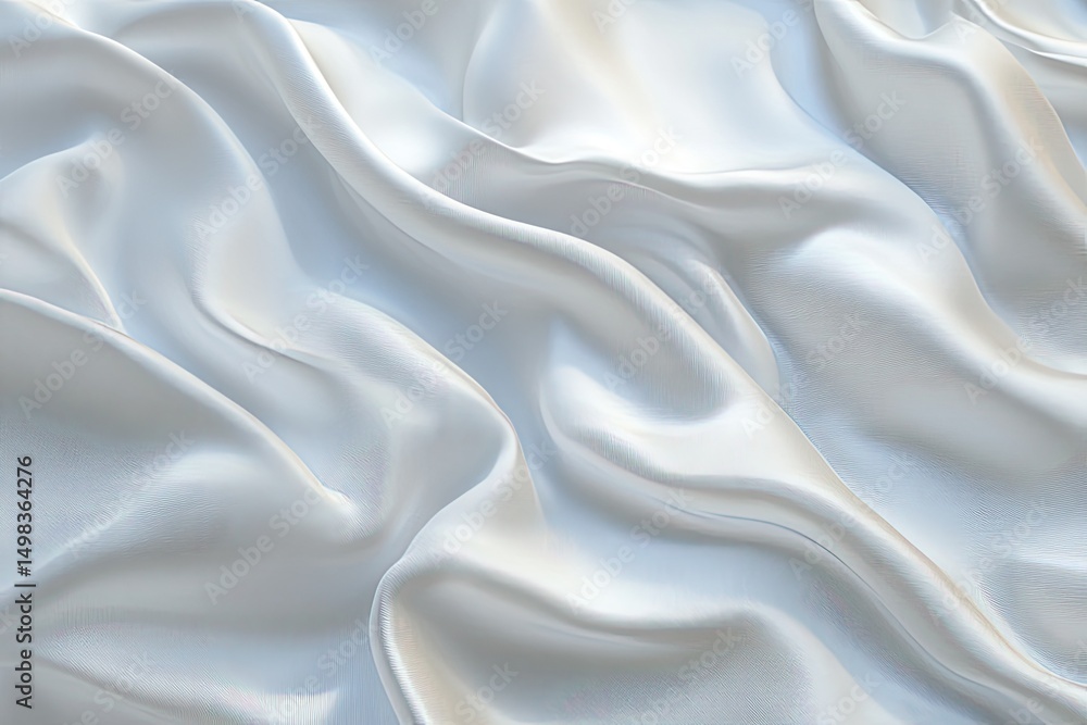 Obraz premium Close-up of draped, smooth white fabric