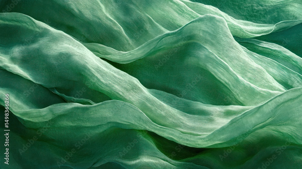 Obraz premium Emerald green, flowing fabric
