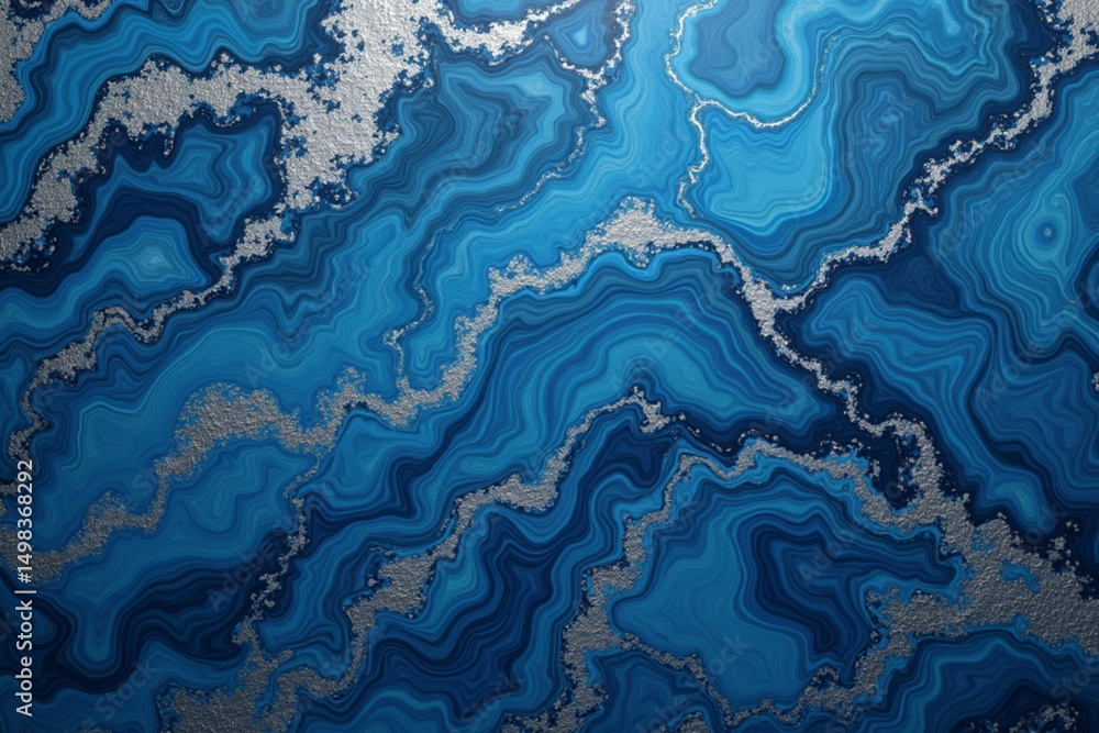 Abstract Blue and Silver Agate Texture Abstract Blue and Silver Agate Texture