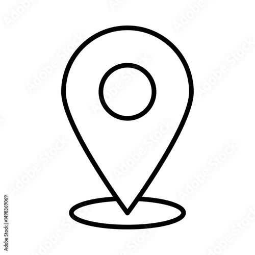 位置情報ピンの線画アイコン