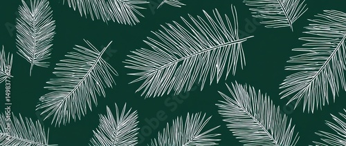 Abstract Forest Pattern In Green And White