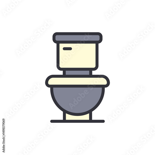 Stylized Toilet Illustration On Transparent Background For Various Design Projects
