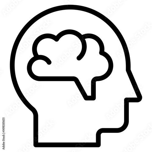 Head thingking icon vector illustration