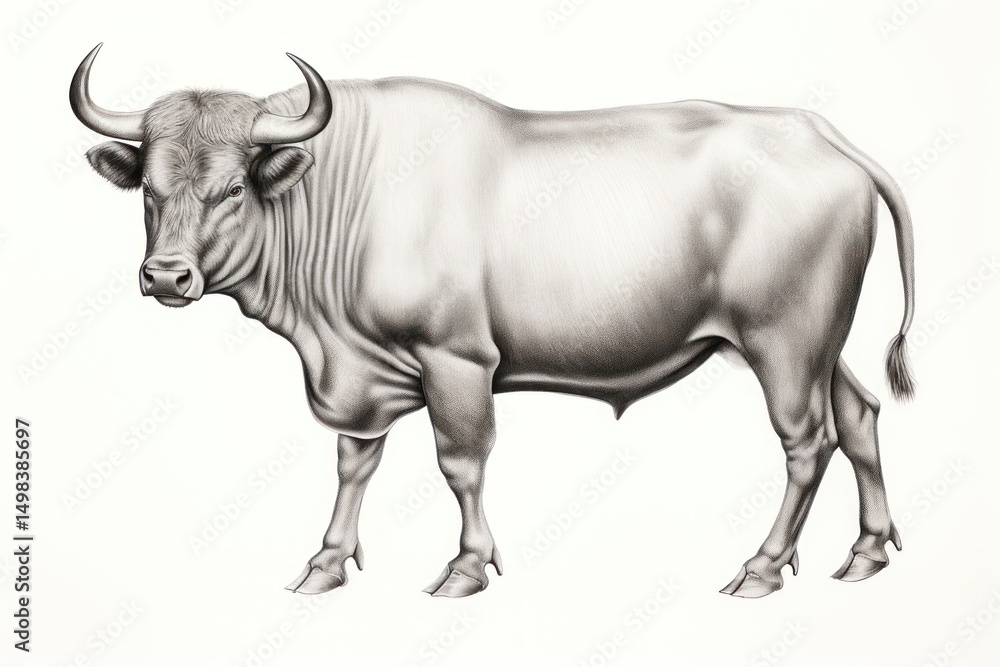Bull livestock drawing cattle. Bull livestock drawing cattle.
