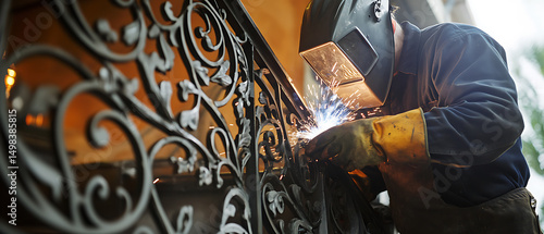 Welder Working on Ornate Metalwork