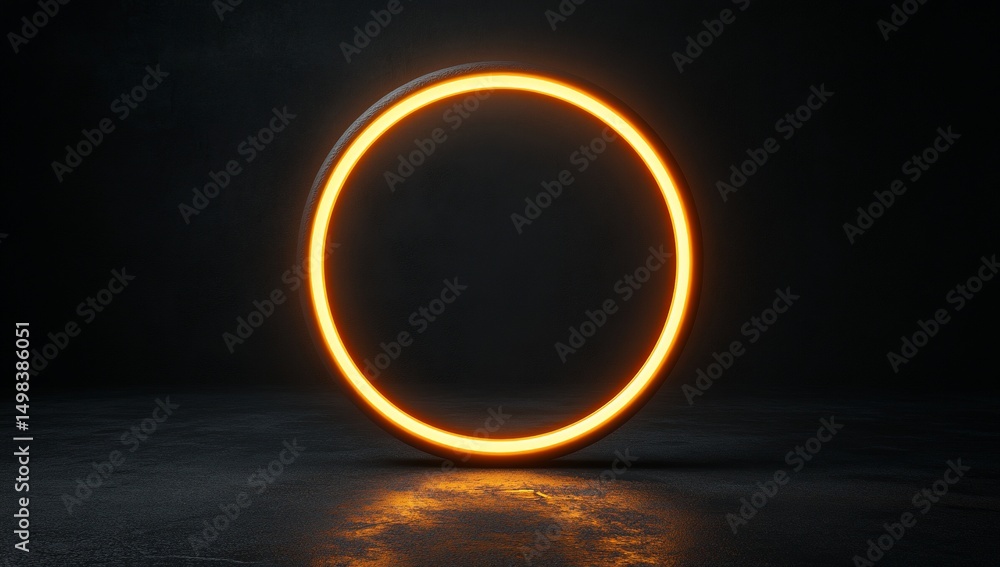 Glowing Orange Circle with Dark Background. Glowing Orange Circle with Dark Background.