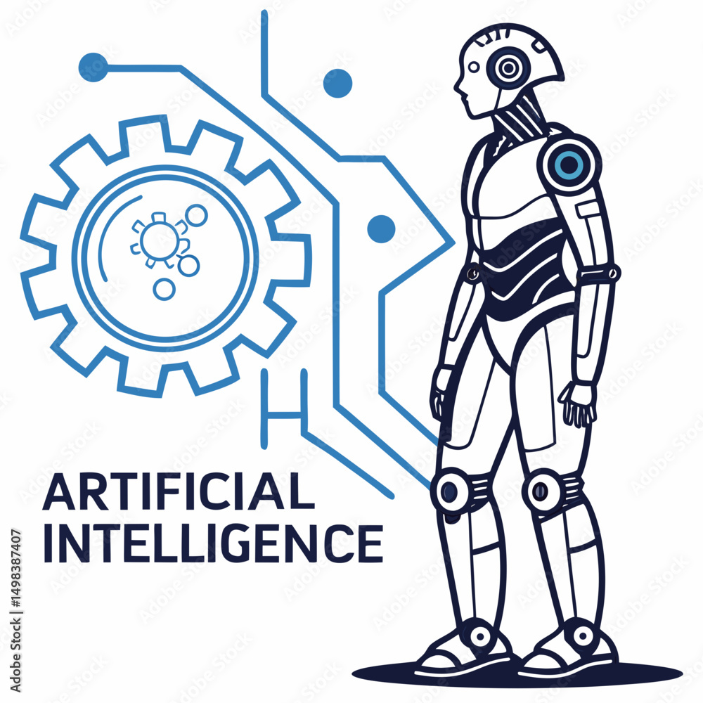 Fototapeta premium Futuristic robot artificial intelligence concept design