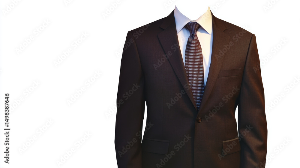 A men's business suit on a white background, clothing A men's business suit on a white background, clothing