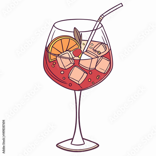 Refreshing aperol spritz cocktail summer drink