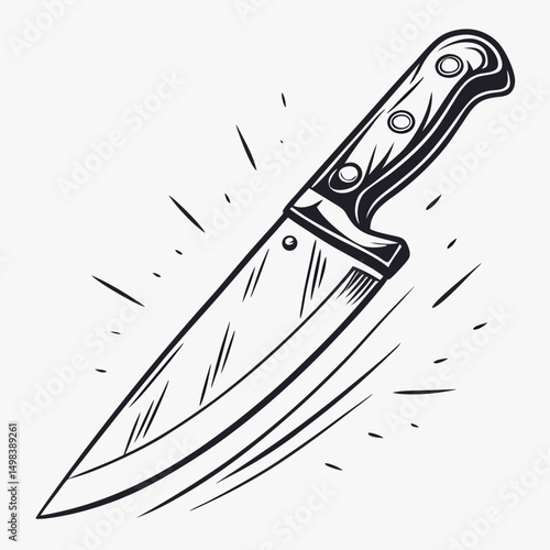 Sharp chef knife cooking tool kitchen utensil