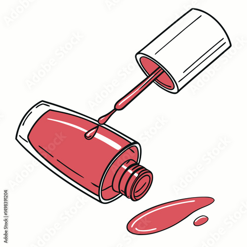 Professional nail polish bottle illustration isolated on white
