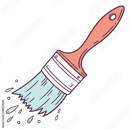 Professional paintbrush illustration isolated on white background