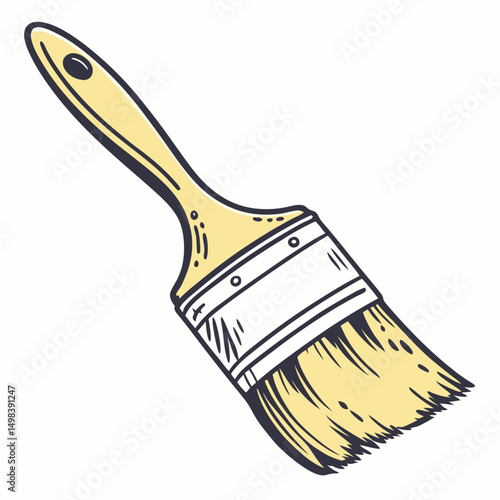 Professional paintbrush illustration isolated on white background