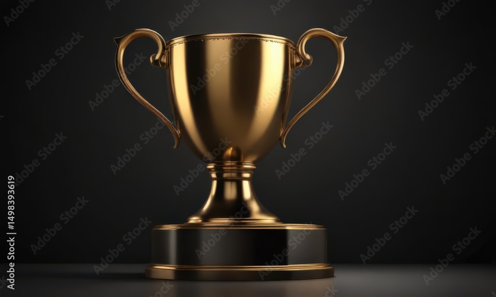 Abstract golden cup trophy vector silhouette on dark background , golden, premium Abstract golden cup trophy vector silhouette on dark background , golden, premium